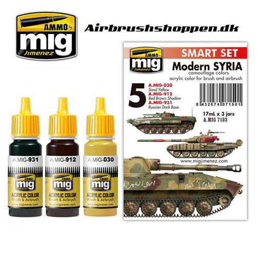 A.MIG 7103 MODERN SYRIAN CAMOUFLAGE COLORS 3 x 17 ml